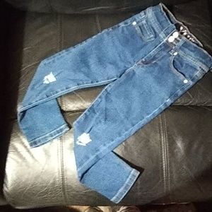 "YMI" Girl's Stretchy Distressed Denim Skinny Blue Jeans